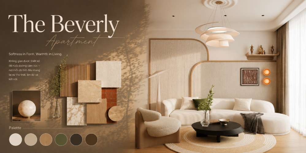 Thiết kế chung cư phong cách Modern Japandi dự án The Beverly Vinhomes Ocean Park mang không gian sống tinh tế, đủ sâu để tìm lại chính mình
